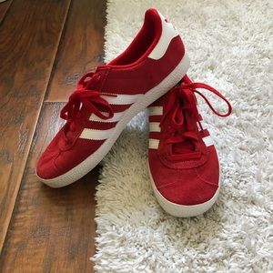 Red Adidas Gazelle sneakers
